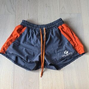 Men's Charcoal and Orange Athletic Shorts